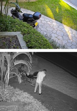 Dag vs nachtzicht bewakingscamera
